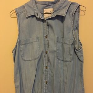 American Eagle Denim Top with Cutout detail